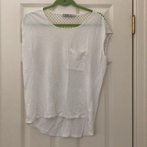 White t shirt w lattice back